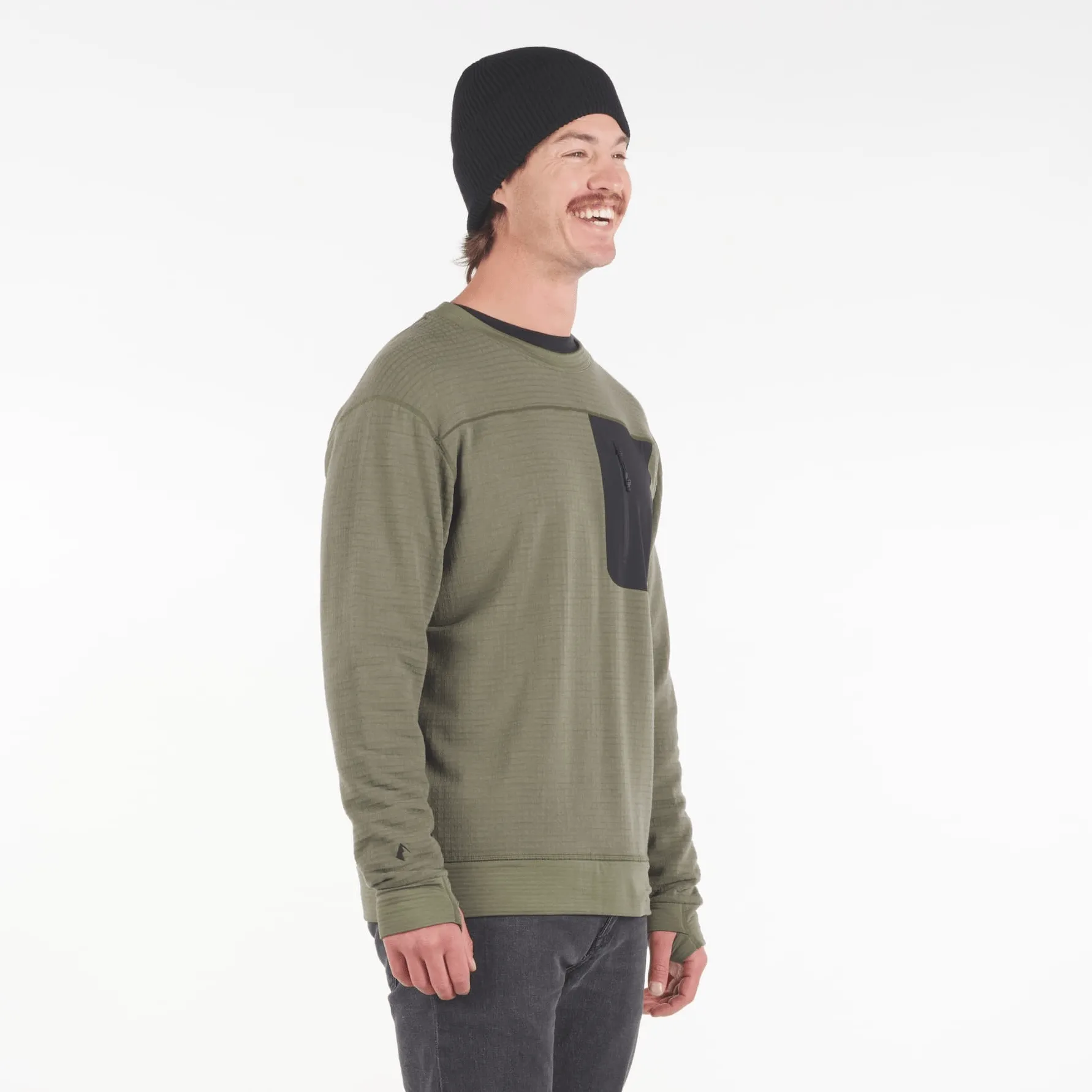 CLEARANCE Men's Cloudripper Merino Grid Fleece Crew Pullover sold by Ridge Merino product image thumbnail 3