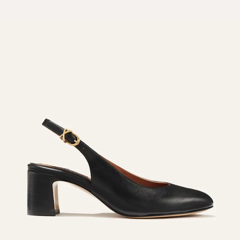 The Cluny Slingback - Black Nappa made by Margaux
