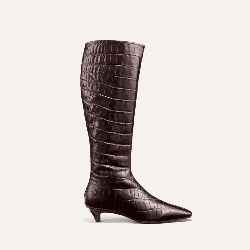 The Imogen - Espresso Croc Embossed sold by Margaux
