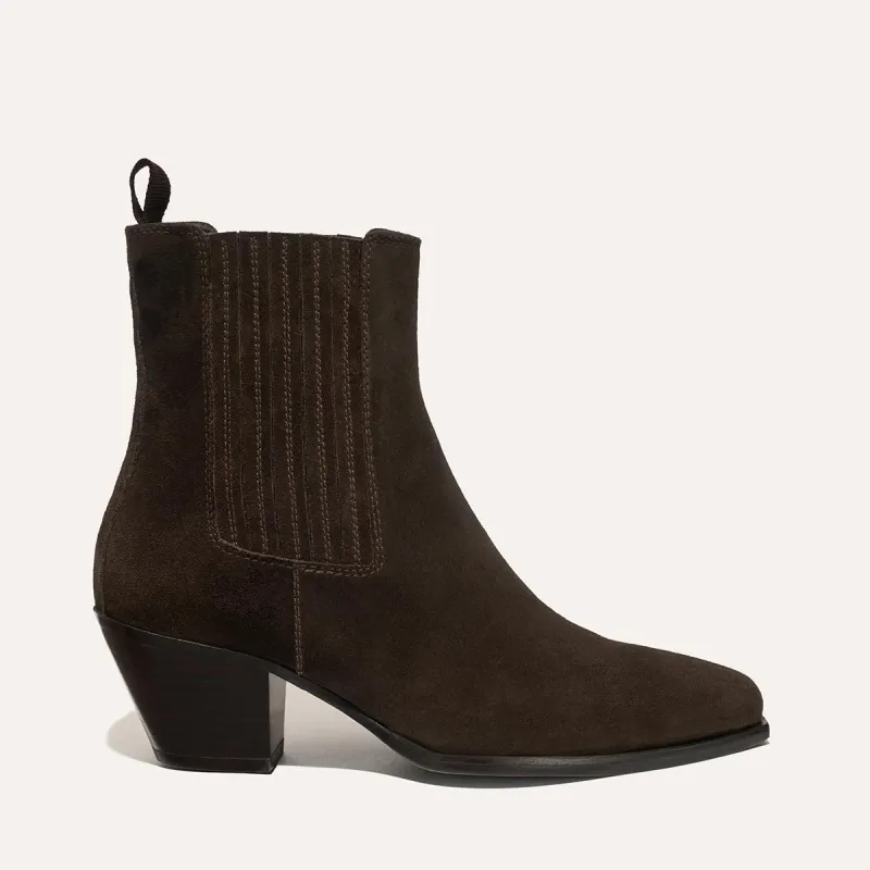 The Agnes Boot - Cocoa Suede sold by Margaux
