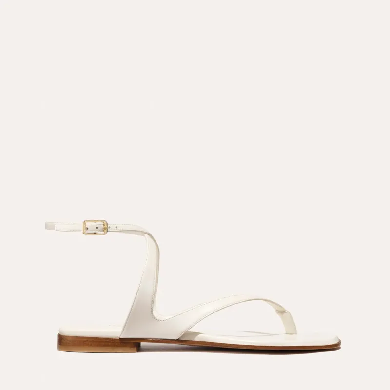 The Palermo Sandal - Ivory Nappa sold by Margaux