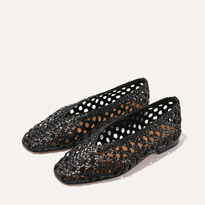 The Woven Paz - Black Leather sold by Margaux