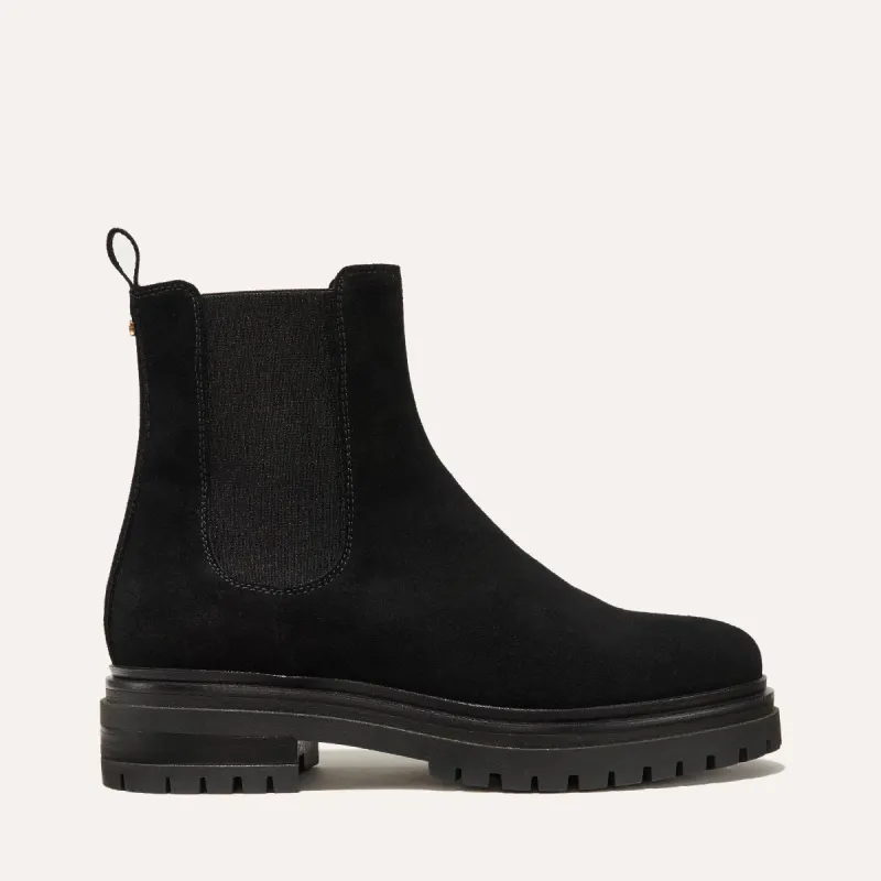 The West Chelsea Boot - Black Suede sold by Margaux