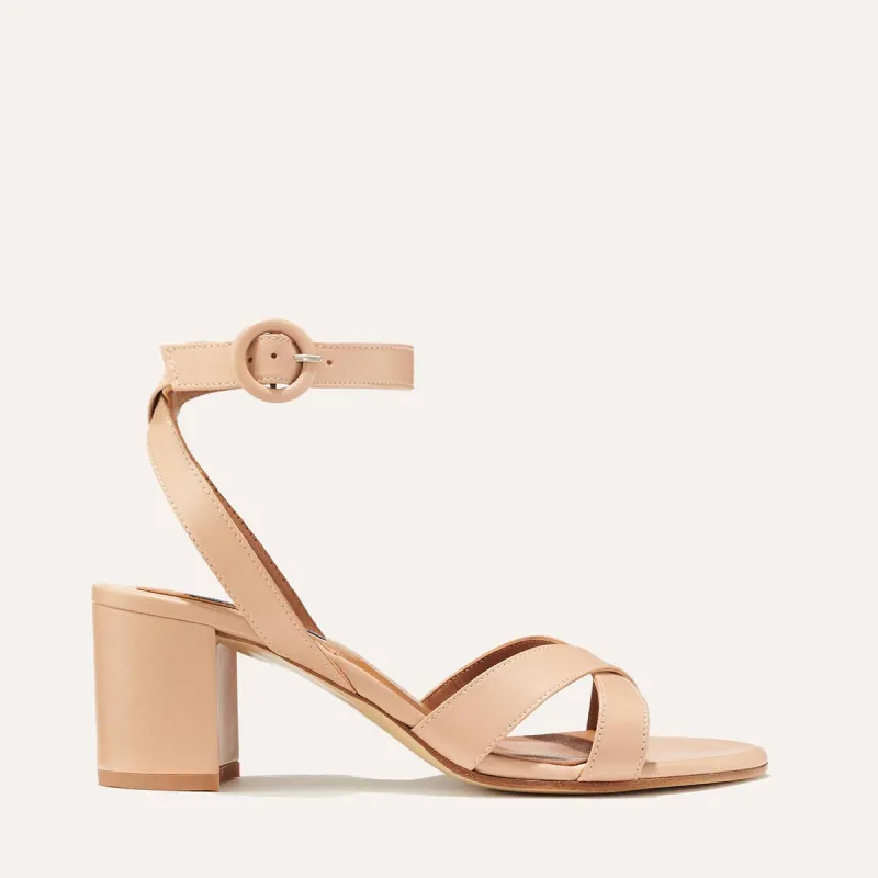 The City Sandal - Rose Nappa sold by Margaux
