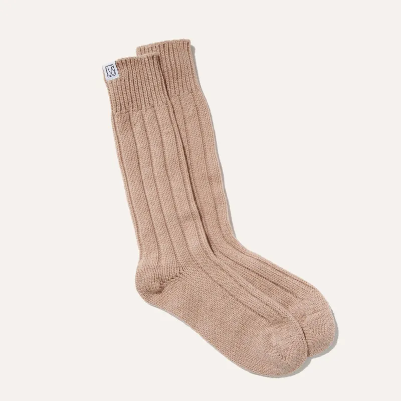The Cozy Sock - Oatmeal Wool / Cashmere Blend sold by Margaux