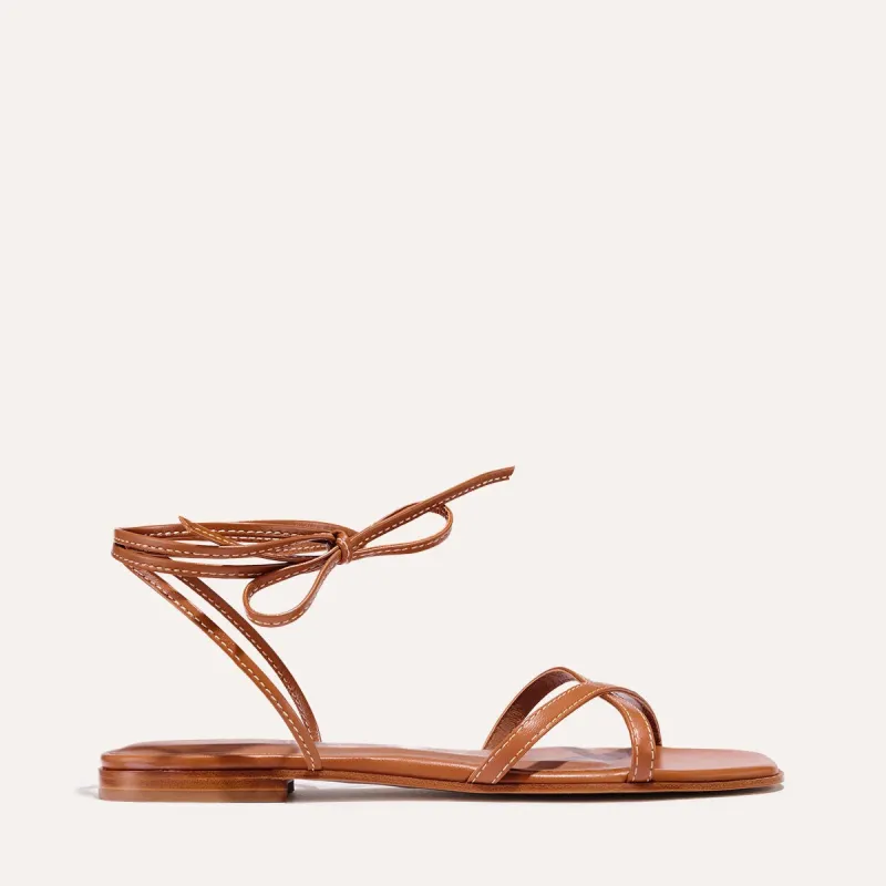 The Wrap Sandal - Saddle Nappa made by Margaux