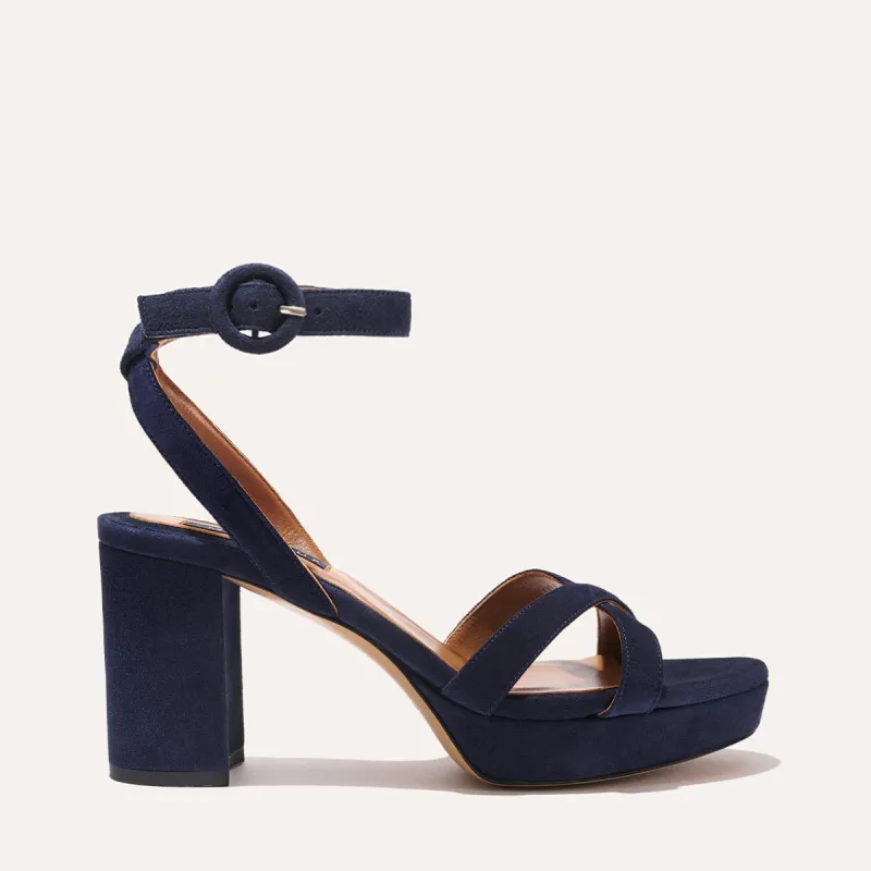 The Platform Sandal - Midnight Suede sold by Margaux