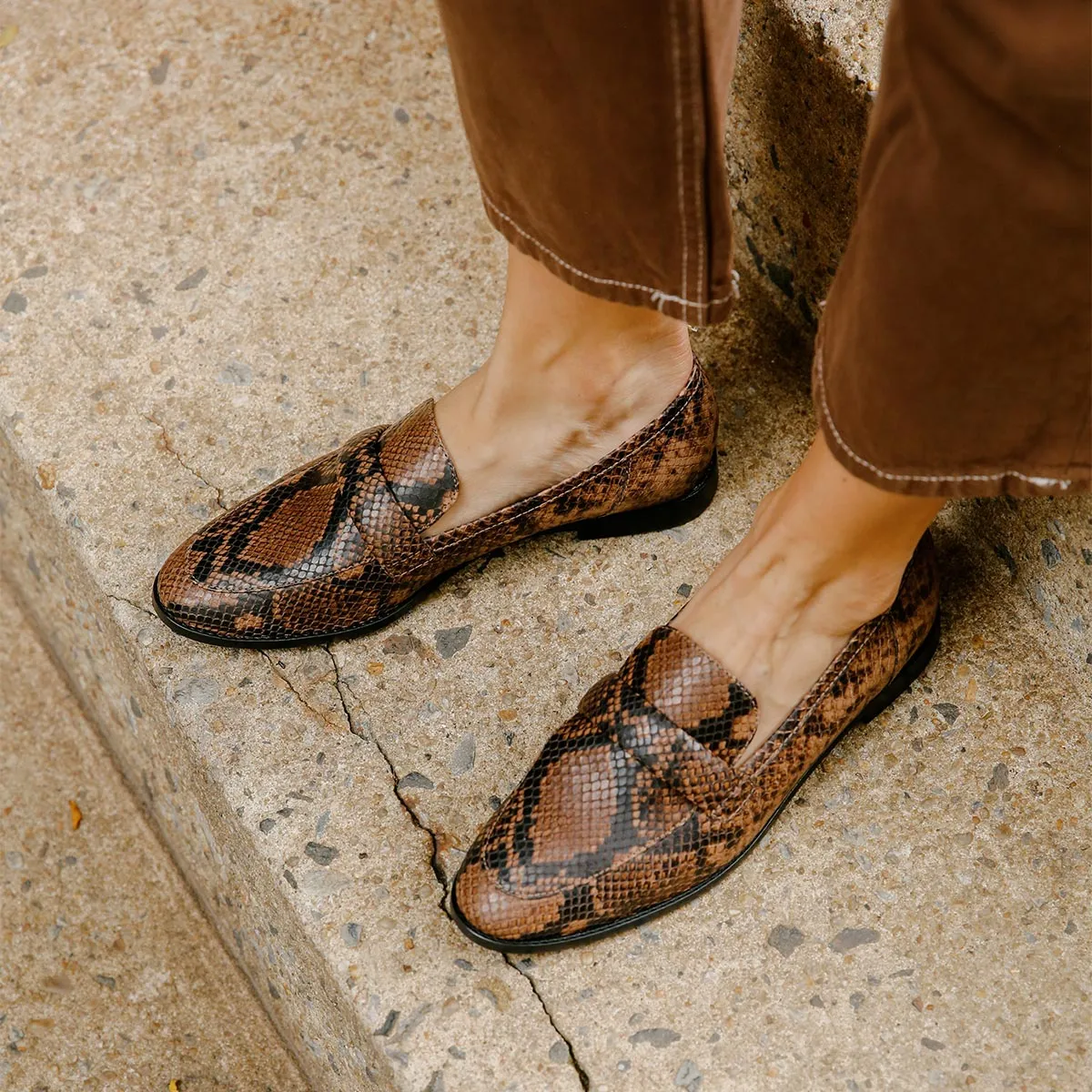 The Andie Loafer - Espresso Python Embossed sold by Margaux product image thumbnail 2
