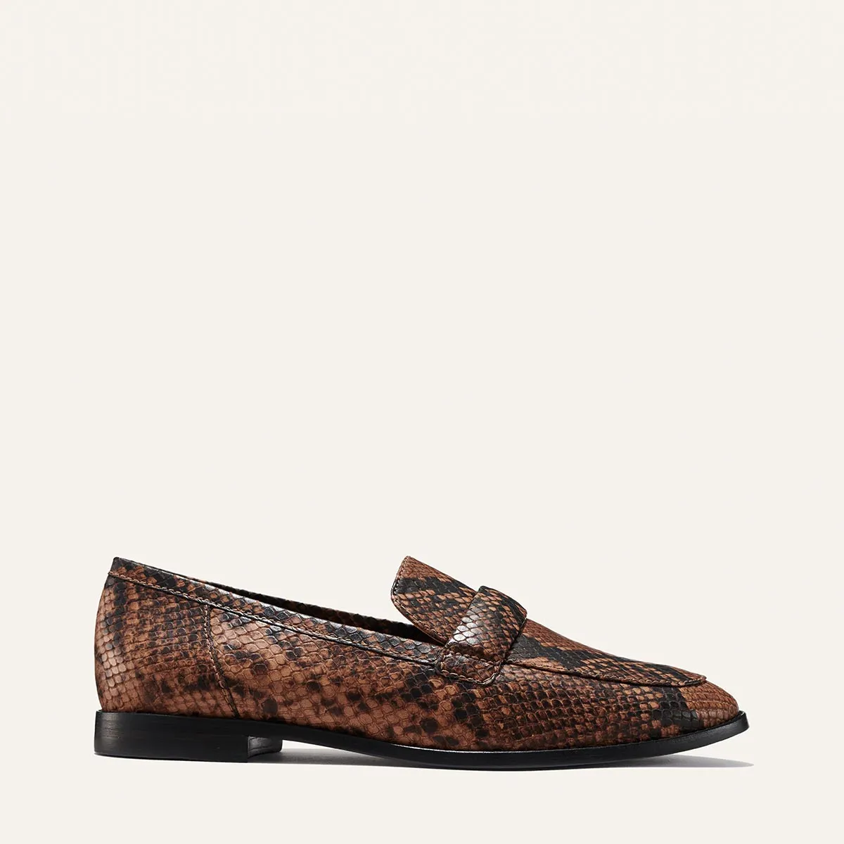 The Andie Loafer - Espresso Python Embossed sold by Margaux