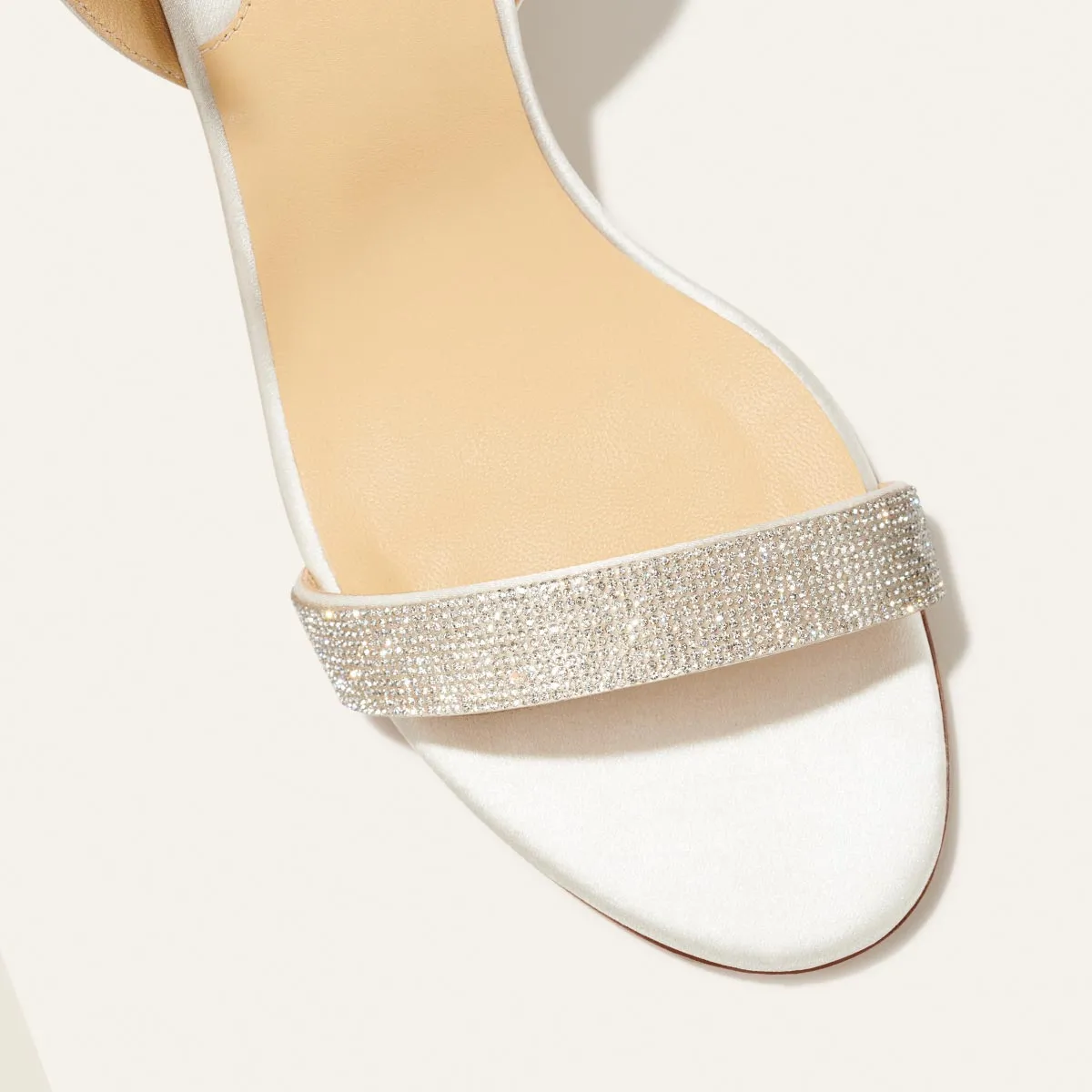 The Stella Sandal - Ivory Satin with Crystals sold by Margaux product image thumbnail 5