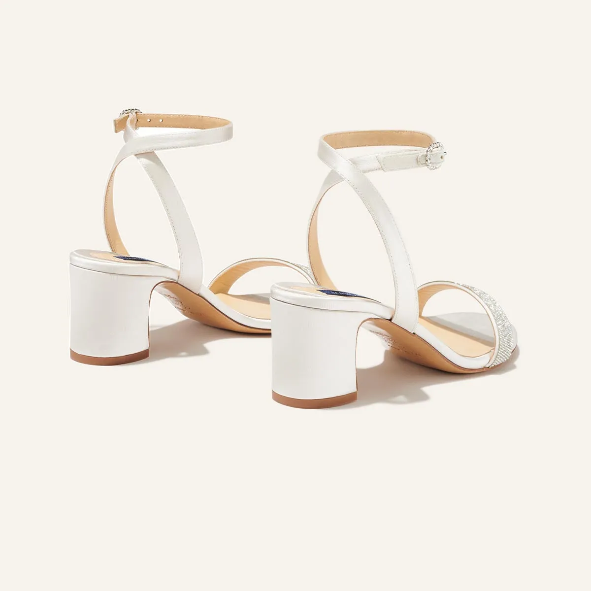 The Stella Sandal - Ivory Satin with Crystals sold by Margaux product image thumbnail 3