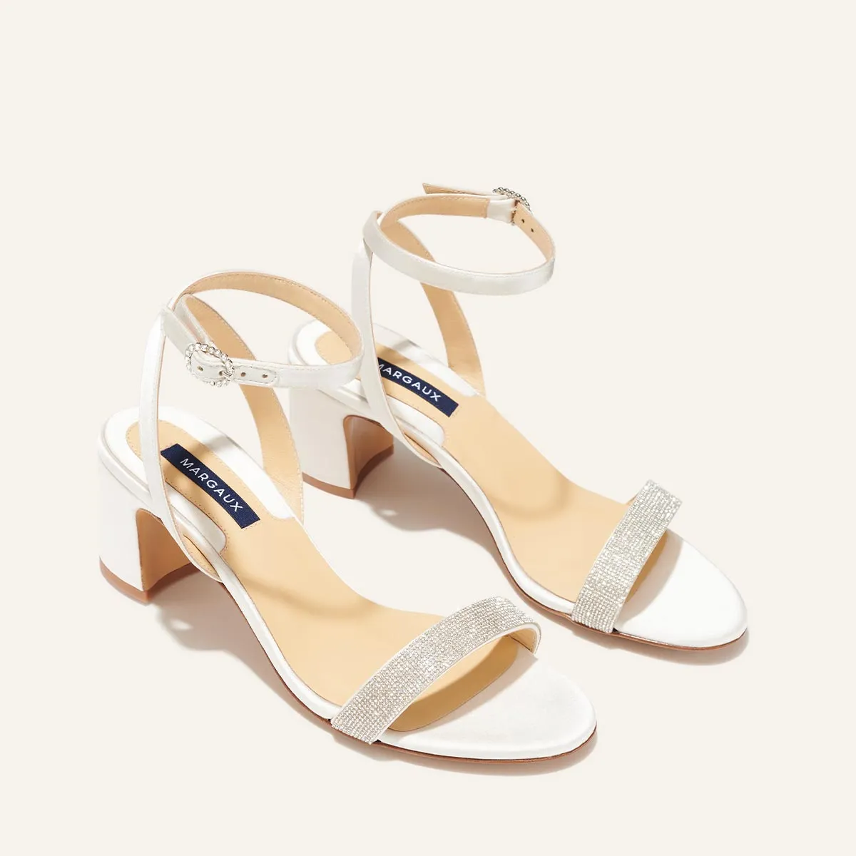 The Stella Sandal - Ivory Satin with Crystals sold by Margaux product image thumbnail 2