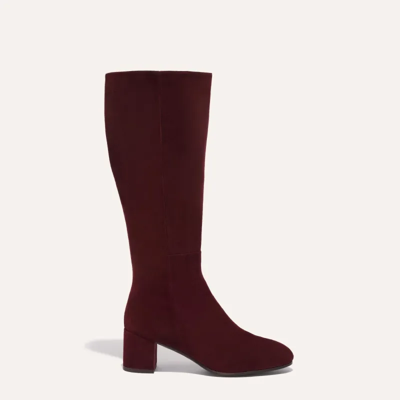 The Edie Boot - Burgundy Suede made by Margaux