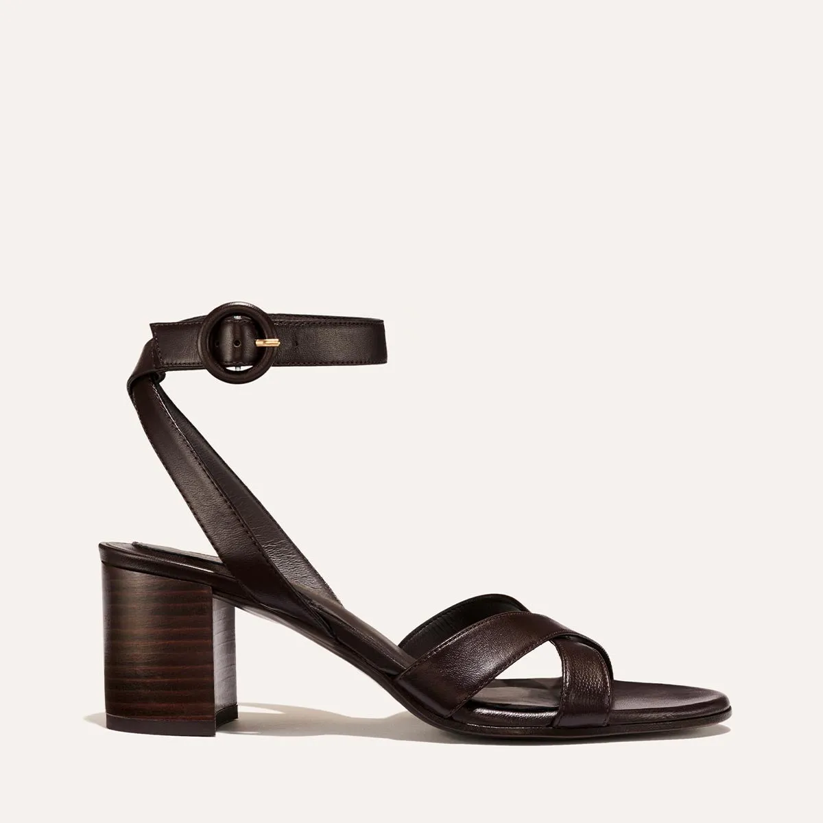 The City Sandal - Espresso Nappa sold by Margaux