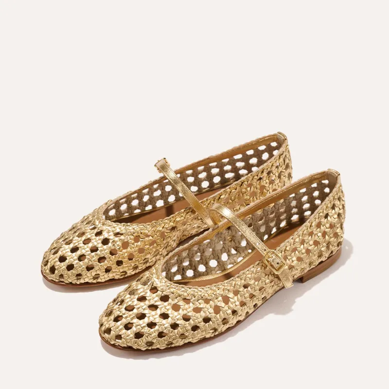 The Demi Jane - Gold Woven Leather sold by Margaux