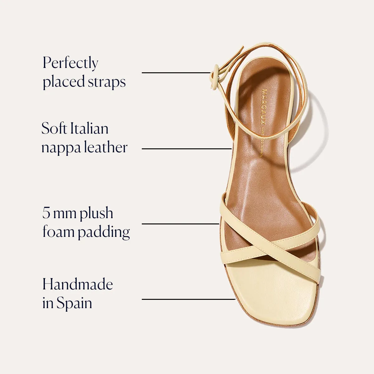 The Flat Sandal - Butter Nappa sold by Margaux product image thumbnail 2