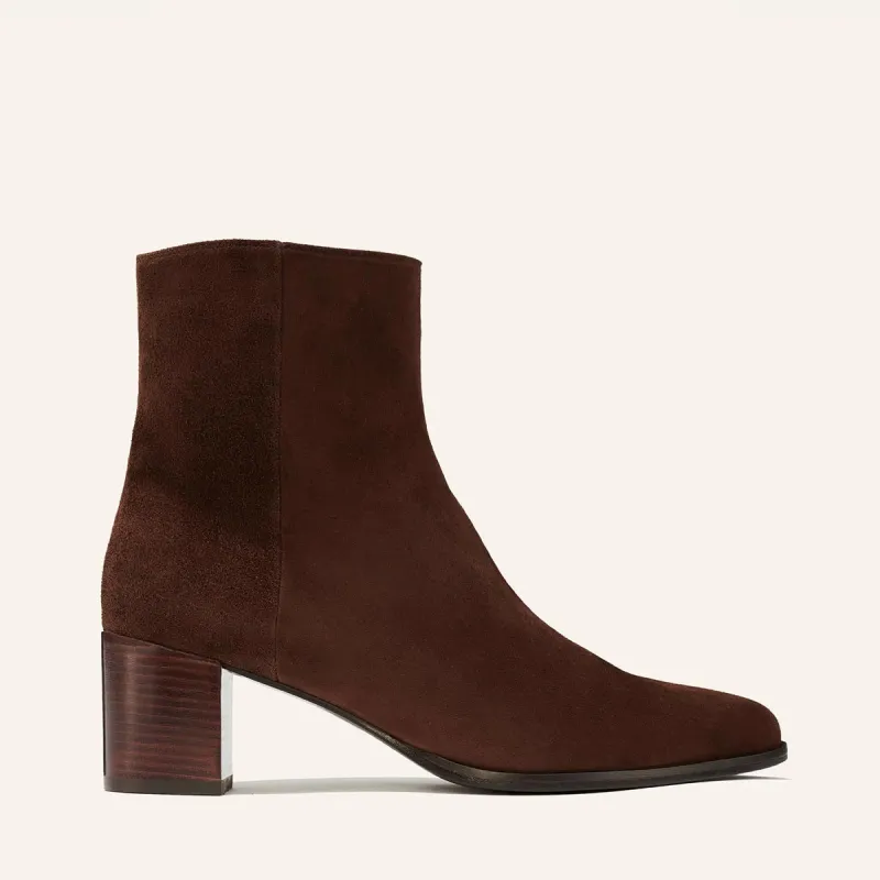 The Downtown Boot First Edition - Chocolate Suede made by Margaux