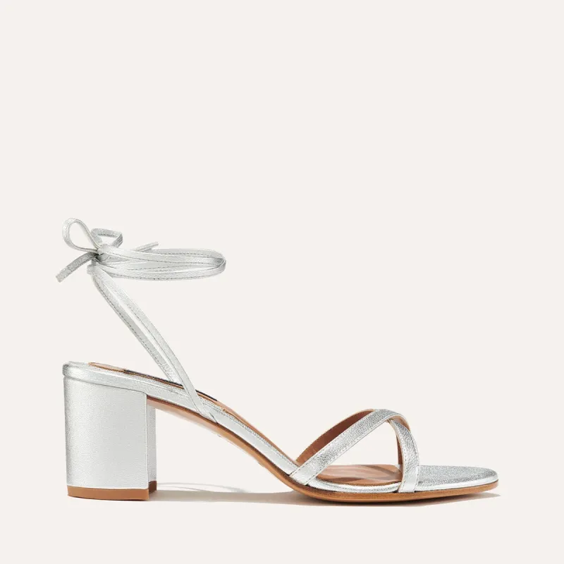 The Soho Sandal - Silver Nappa sold by Margaux