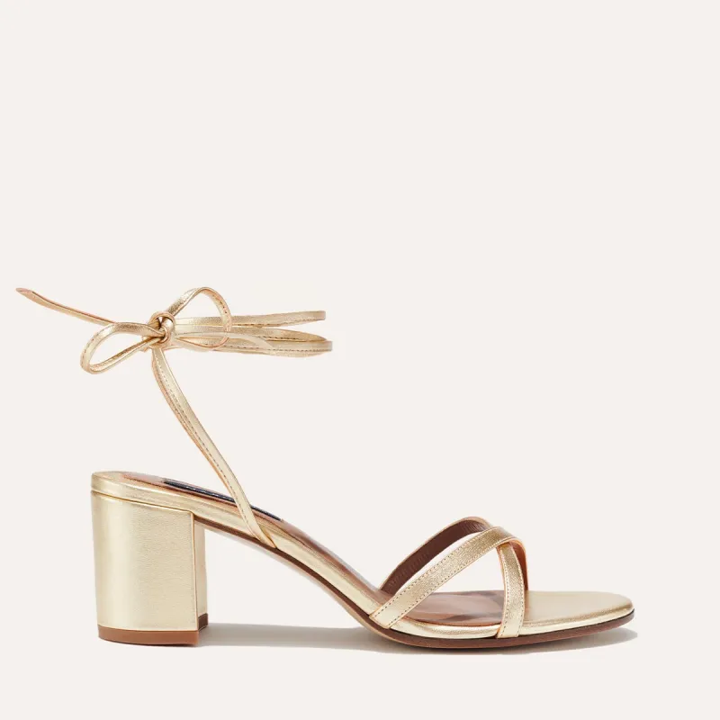 The Soho Sandal - Champagne Nappa sold by Margaux
