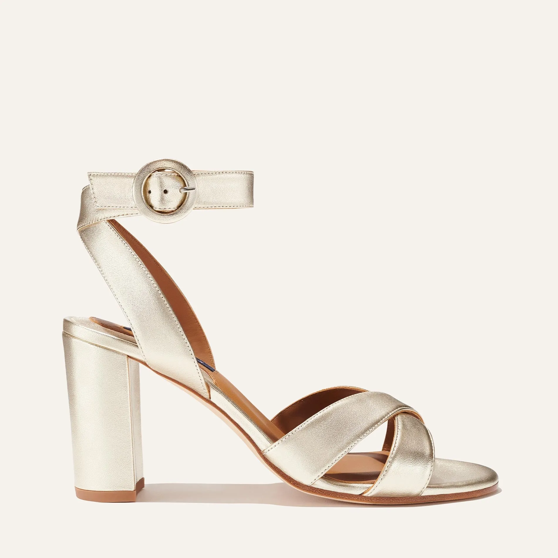 The Uptown Sandal - Champagne sold by Margaux