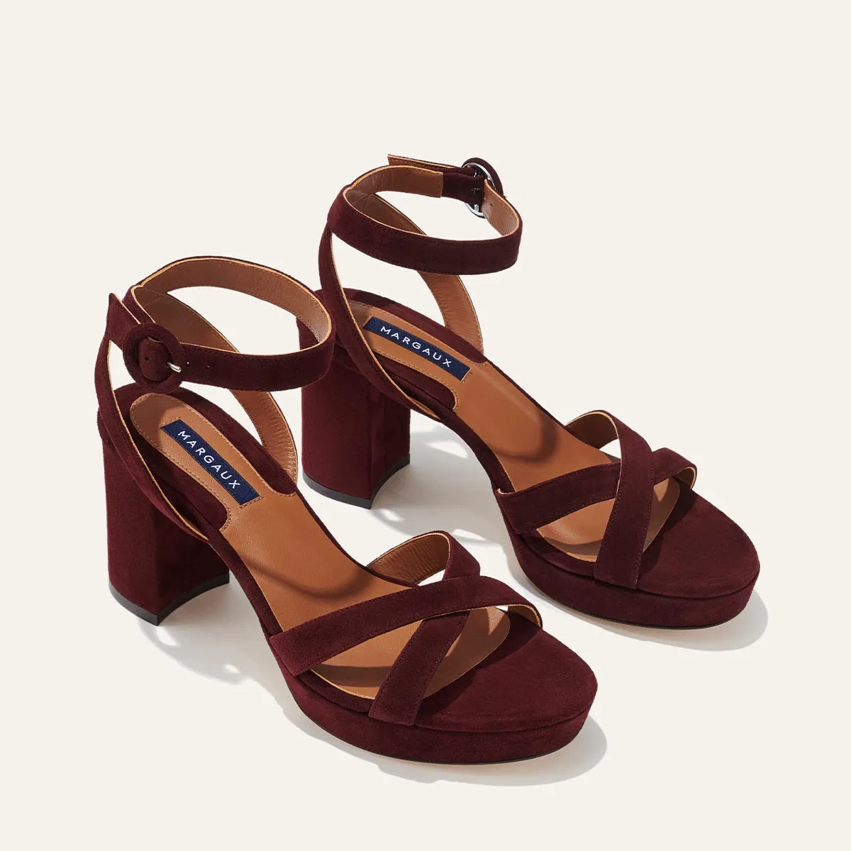 The Platform Sandal - Bordeaux Suede sold by Margaux product image thumbnail 3