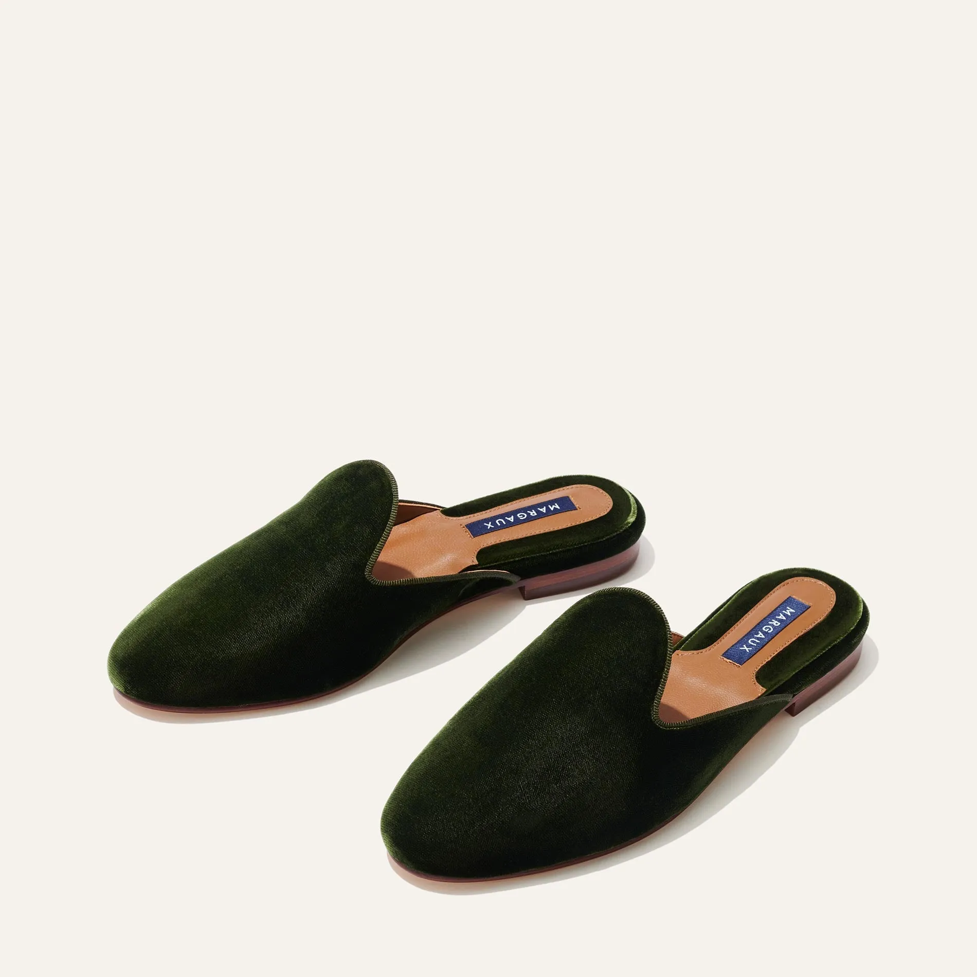 The Loafer Mule - Olive Velvet sold by Margaux