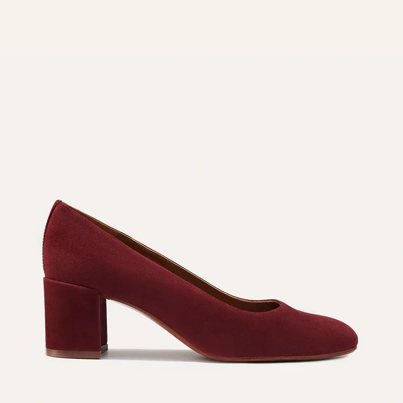 The Heel - Burgundy Suede sold by Margaux