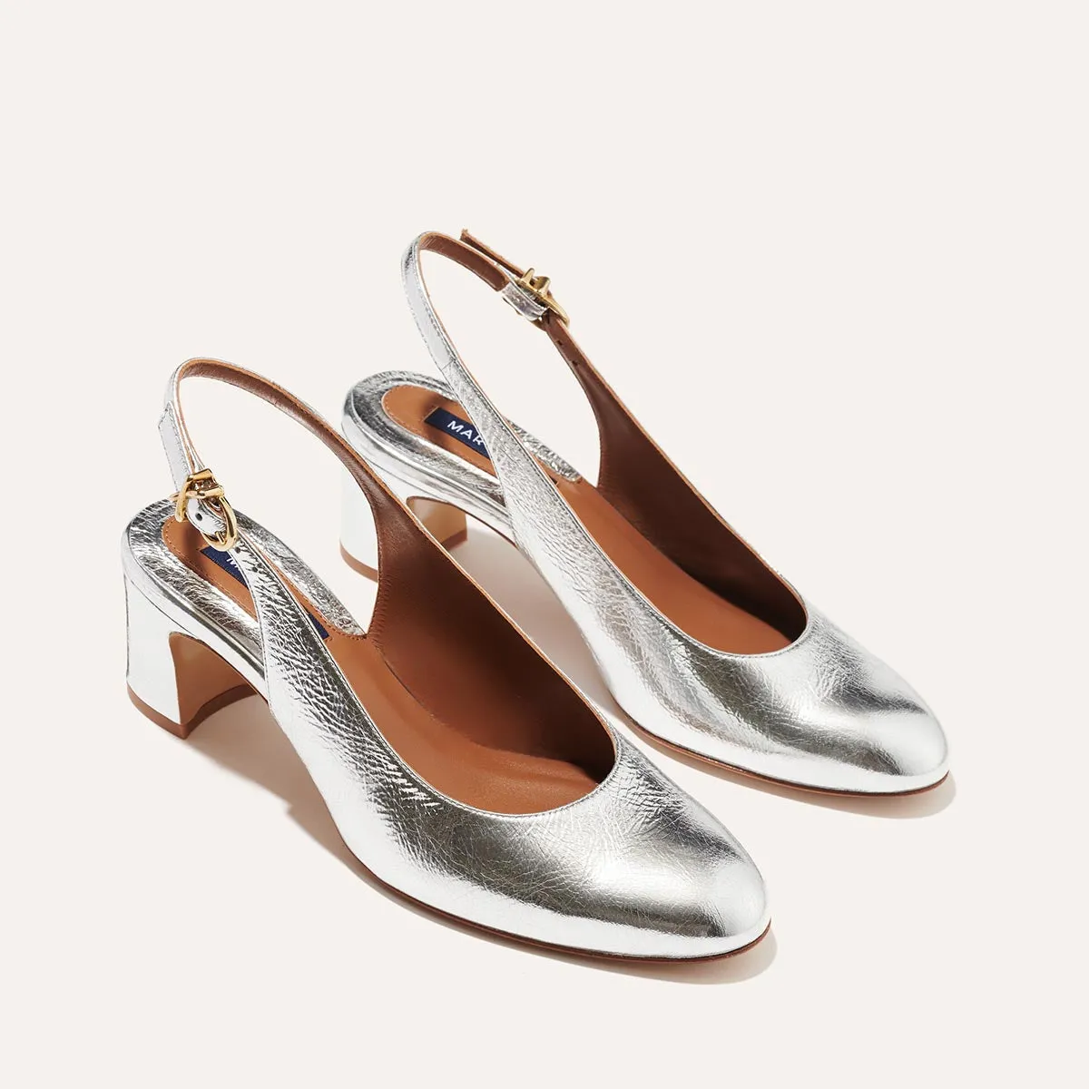 The Cluny Slingback - Silver Crinkle Mirror sold by Margaux product image thumbnail 3