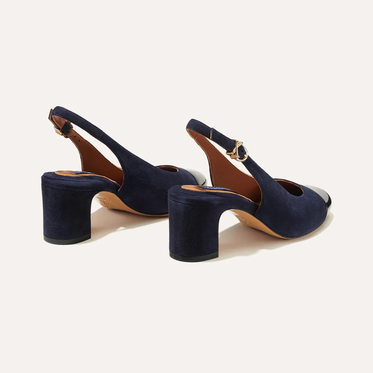 The Cluny Slingback - Navy Suede and Black Patent sold by Margaux product image thumbnail 3
