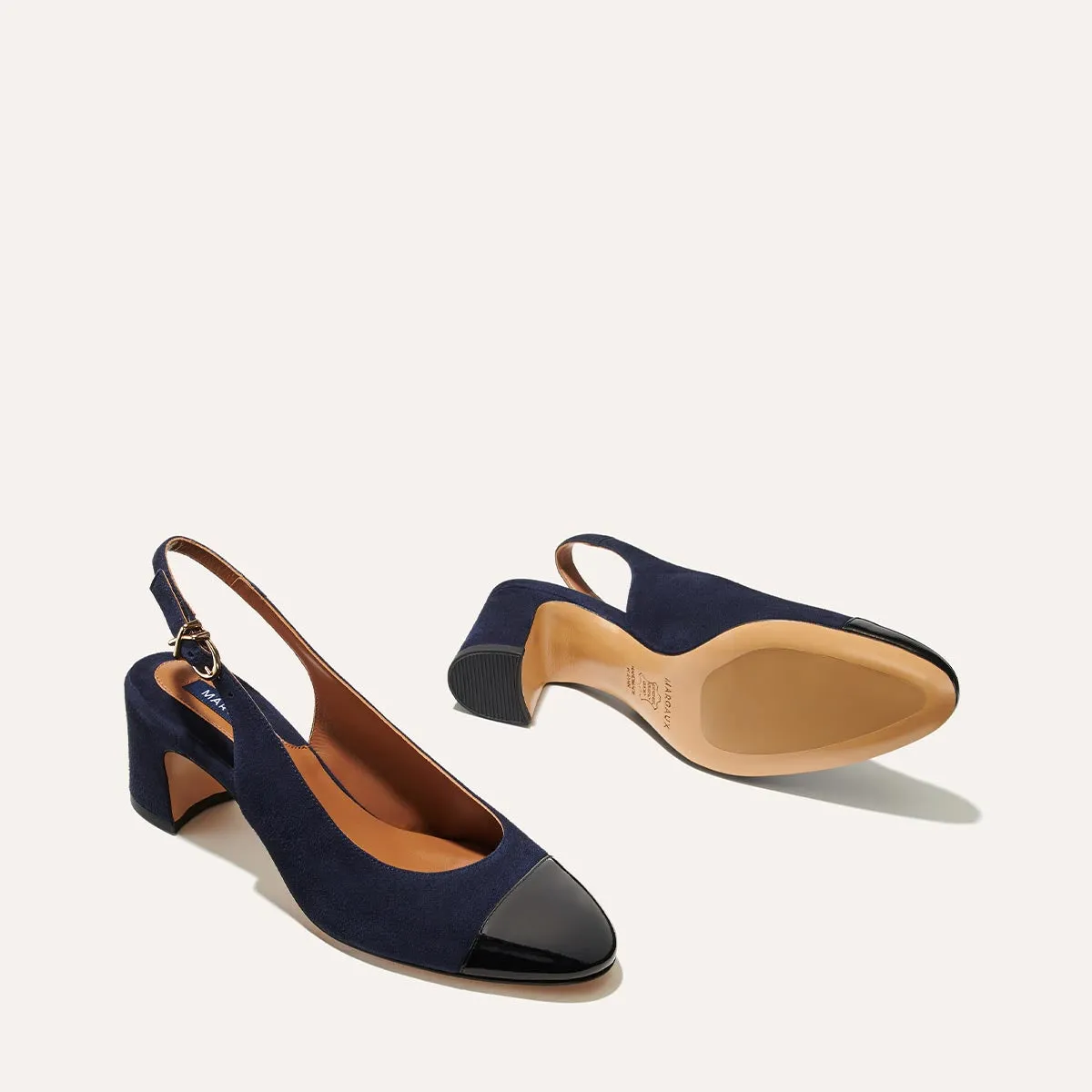 The Cluny Slingback - Navy Suede and Black Patent sold by Margaux product image thumbnail 4