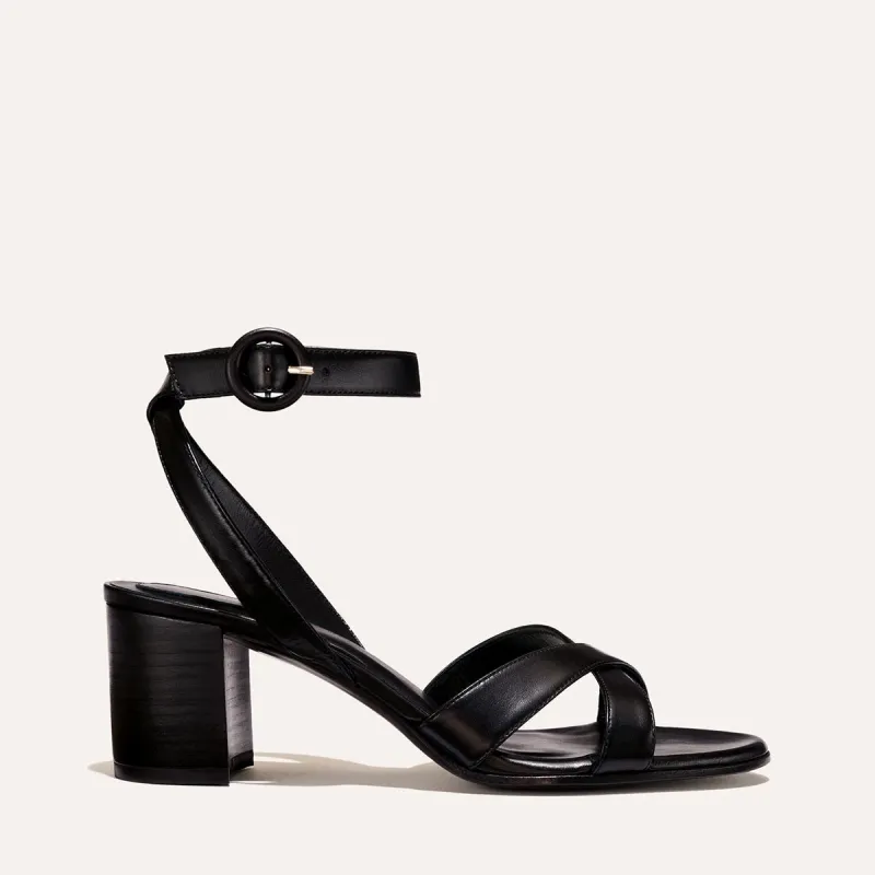 The City Sandal - Black Nappa sold by Margaux