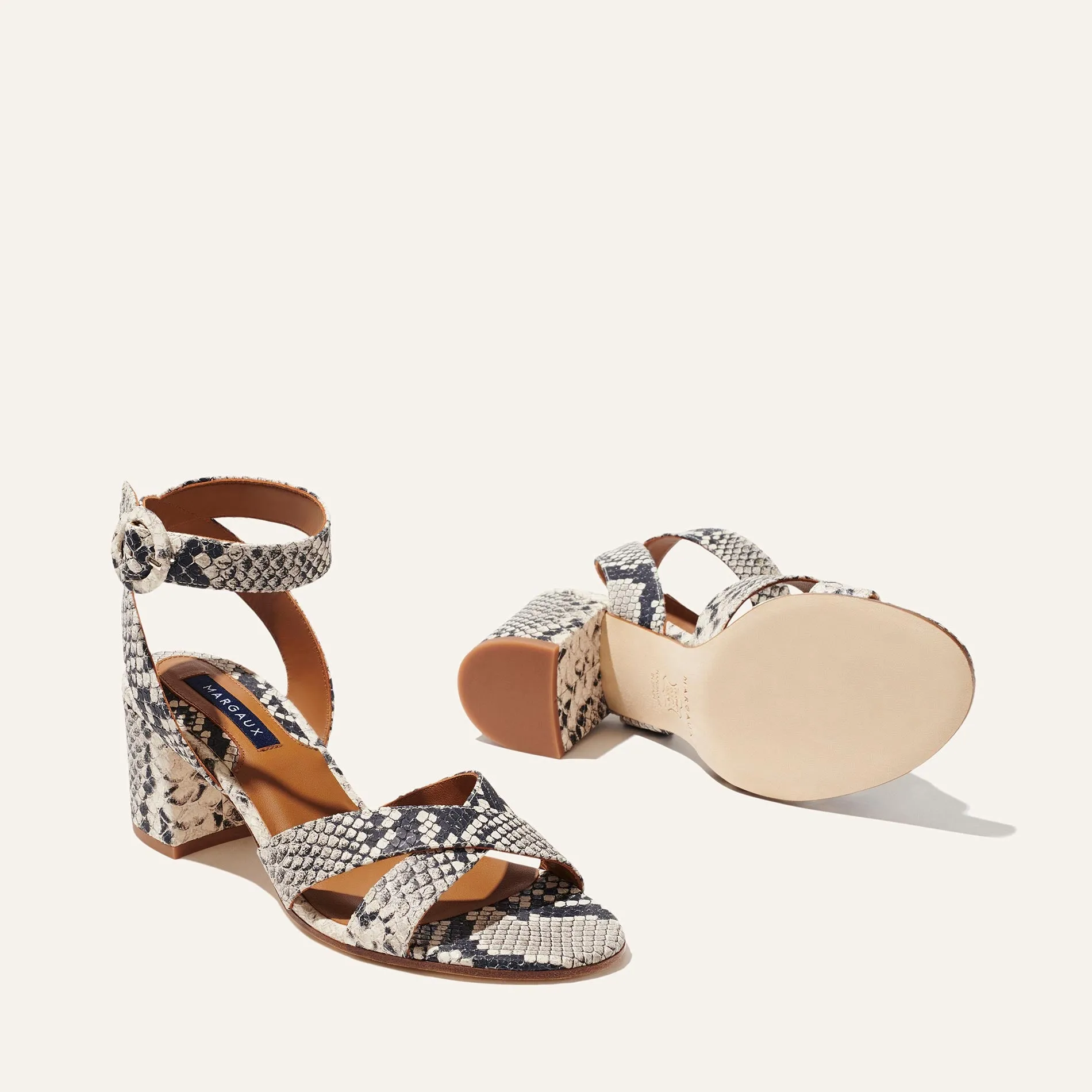 The City Sandal - Natural Python Embossed sold by Margaux product image thumbnail 5