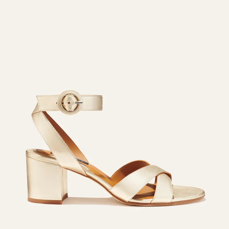 The City Sandal - Champagne Nappa made by Margaux