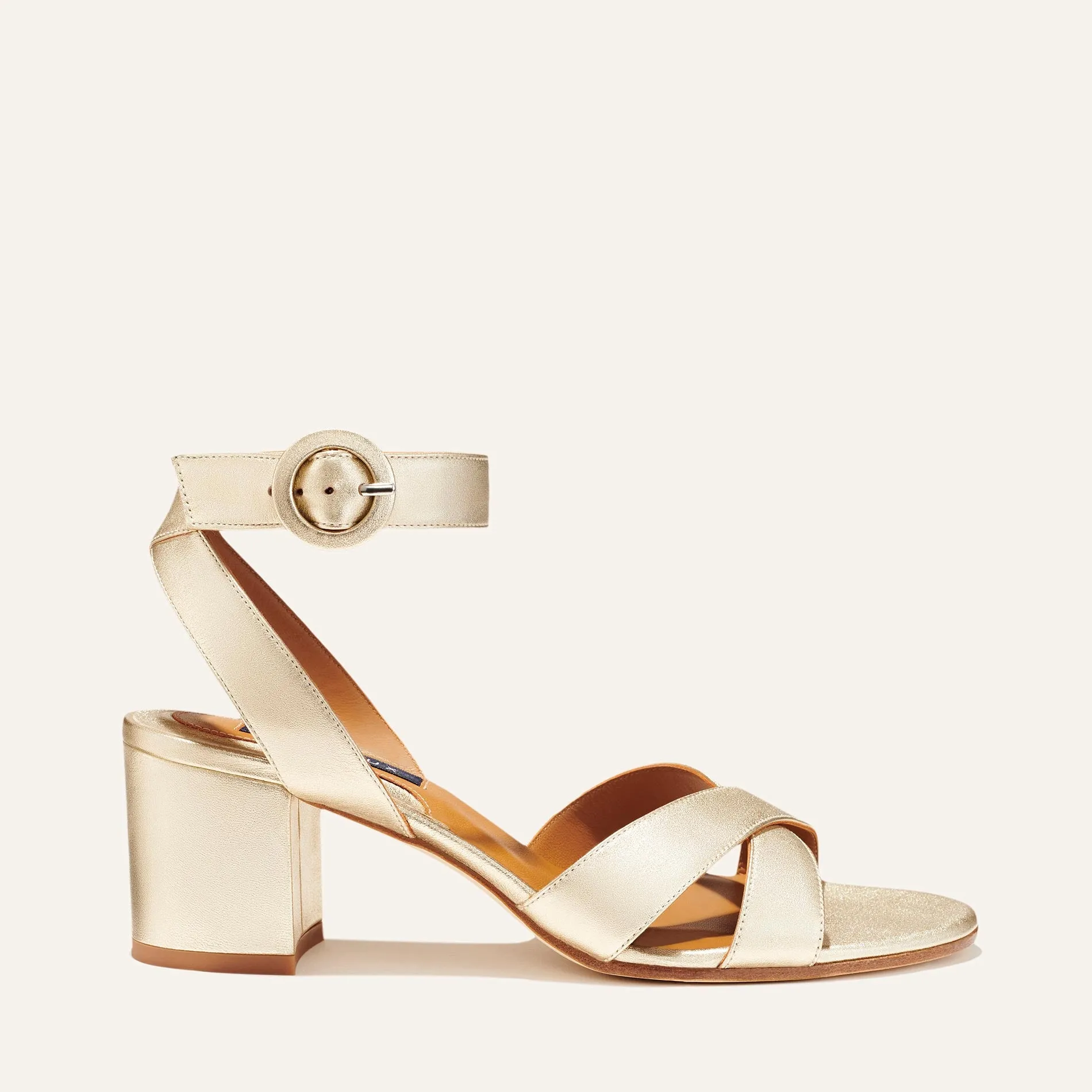 The City Sandal - Champagne Nappa sold by Margaux