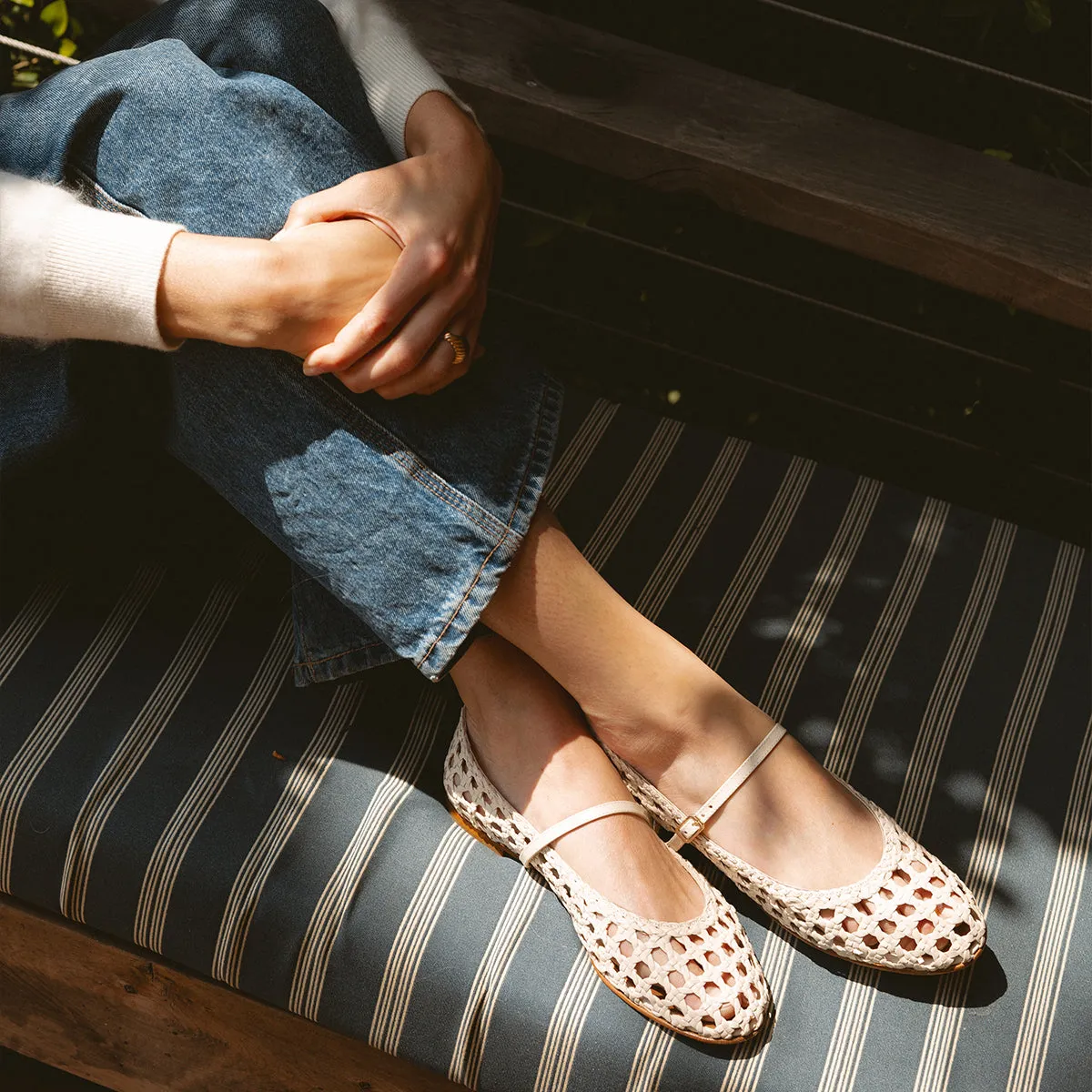 The Demi Jane - Ecru Woven Leather sold by Margaux product image thumbnail 2