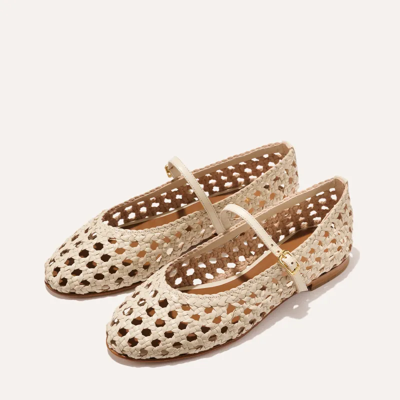 The Demi Jane - Ecru Woven Leather sold by Margaux