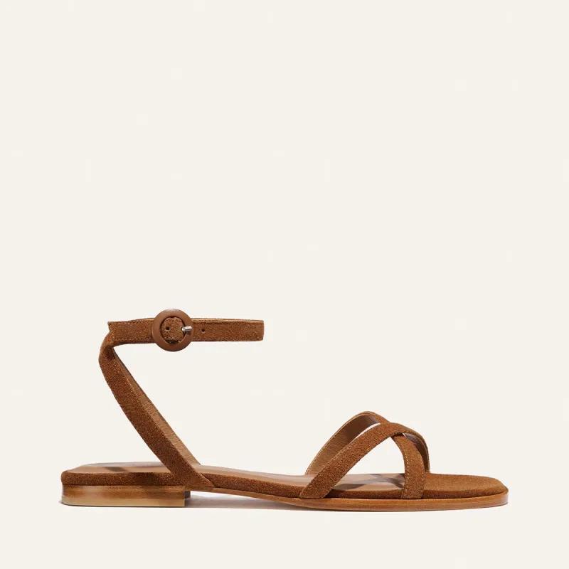 The Flat Sandal - Saddle Suede made by Margaux