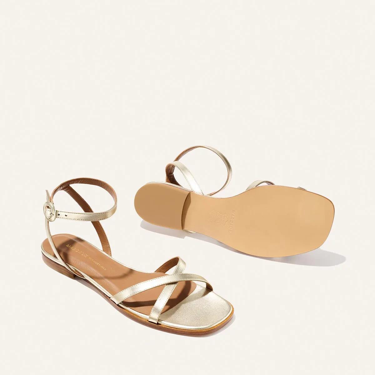 The Flat Sandal - Champagne Nappa sold by Margaux product image thumbnail 5