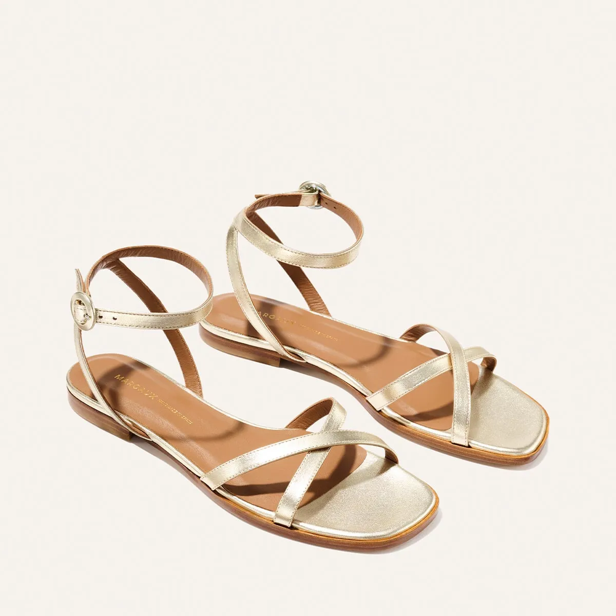 The Flat Sandal - Champagne Nappa sold by Margaux product image thumbnail 3