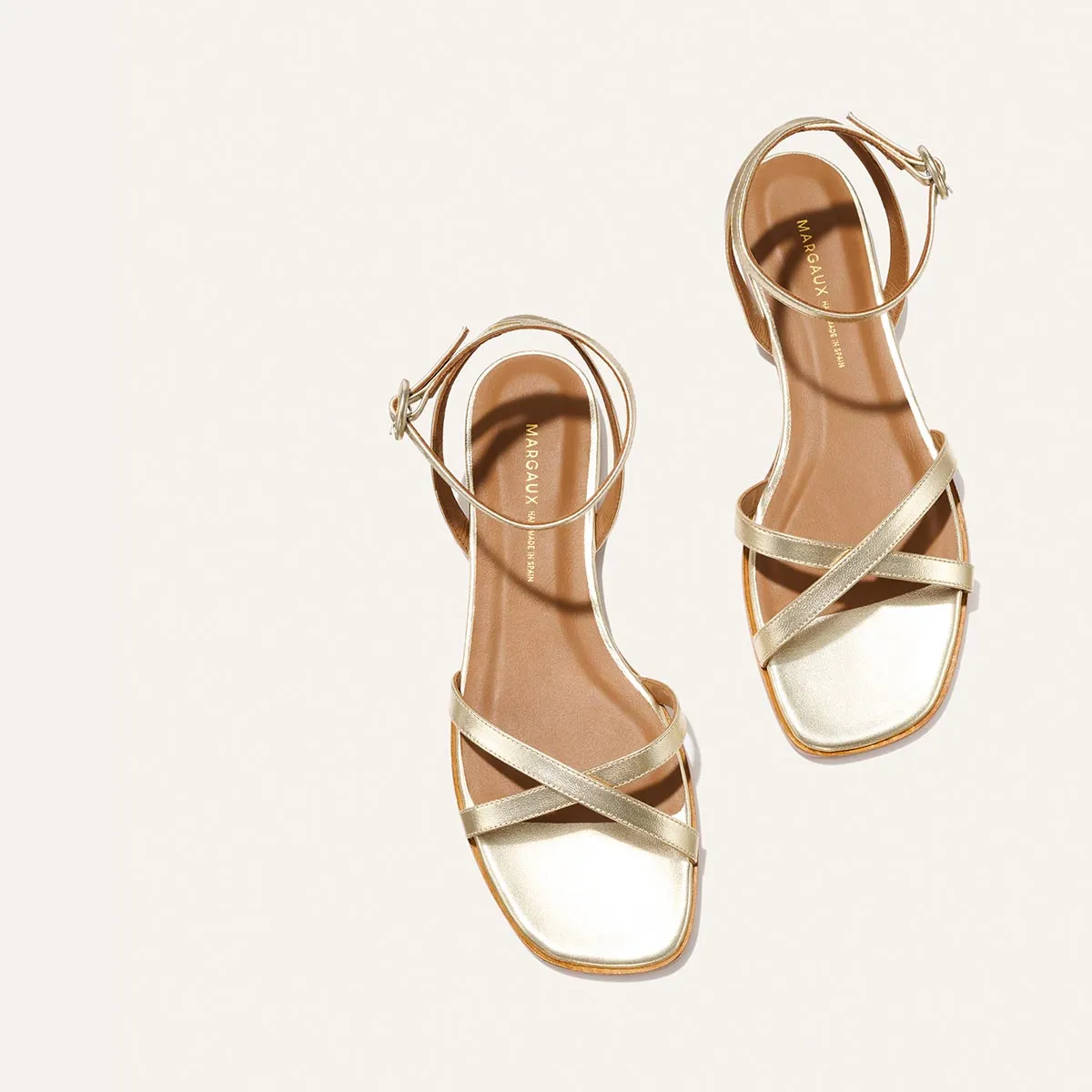 The Flat Sandal - Champagne Nappa sold by Margaux product image thumbnail 4