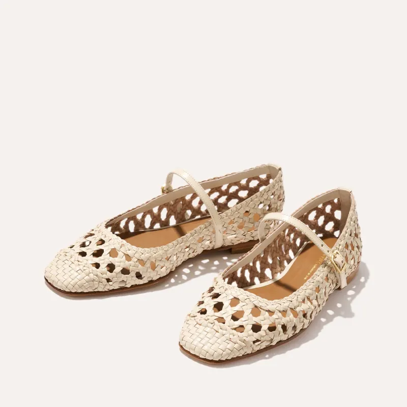 The Fonteyn Jane - Ecru Woven Leather sold by Margaux