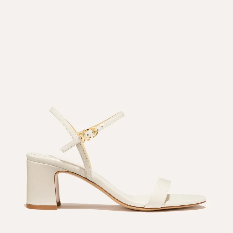 The Cleo Sandal - Ivory Nappa made by Margaux