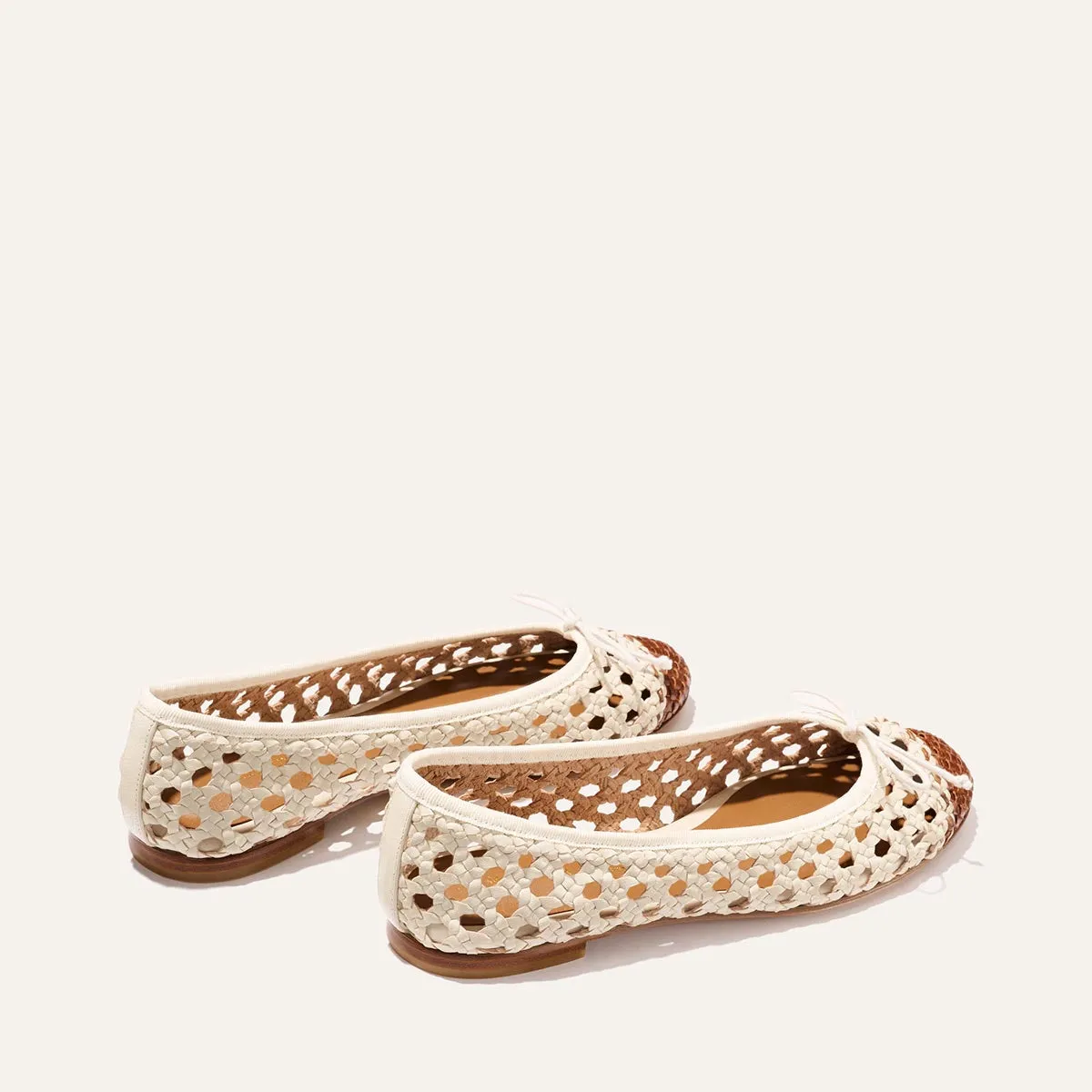 The Demi - Ecru and Saddle Woven Leather sold by Margaux product image thumbnail 4