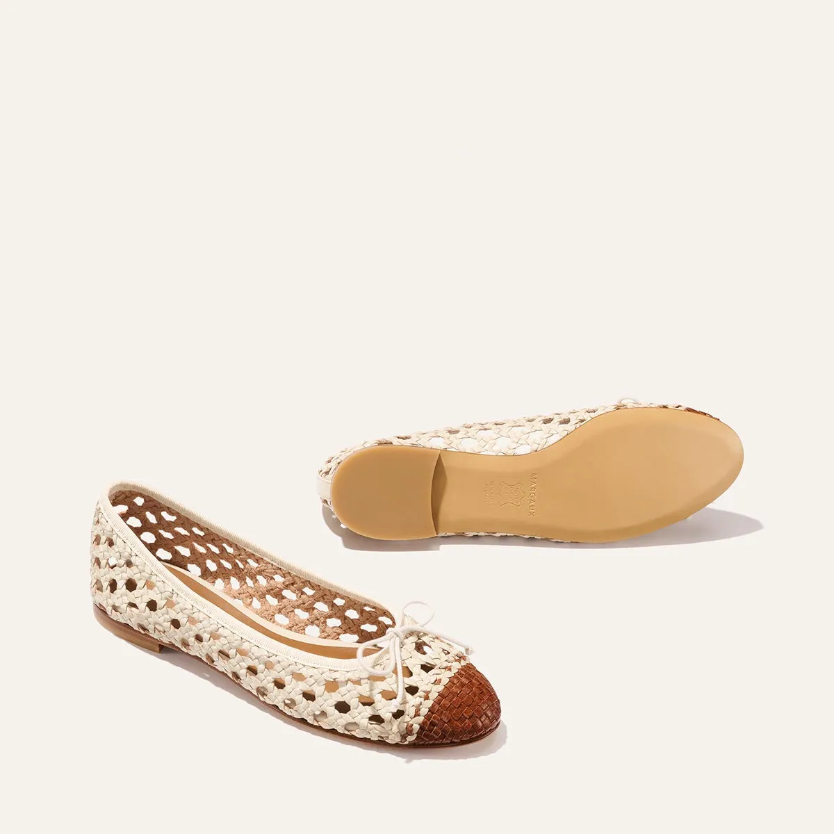 The Demi - Ecru and Saddle Woven Leather sold by Margaux product image thumbnail 5