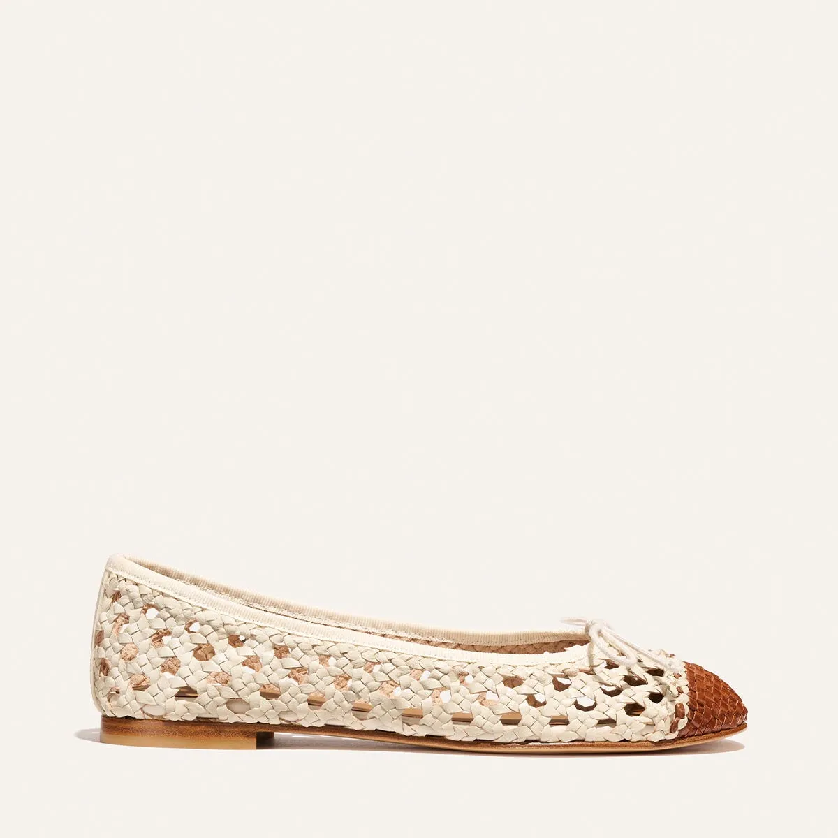 The Demi - Ecru and Saddle Woven Leather sold by Margaux product image thumbnail 3