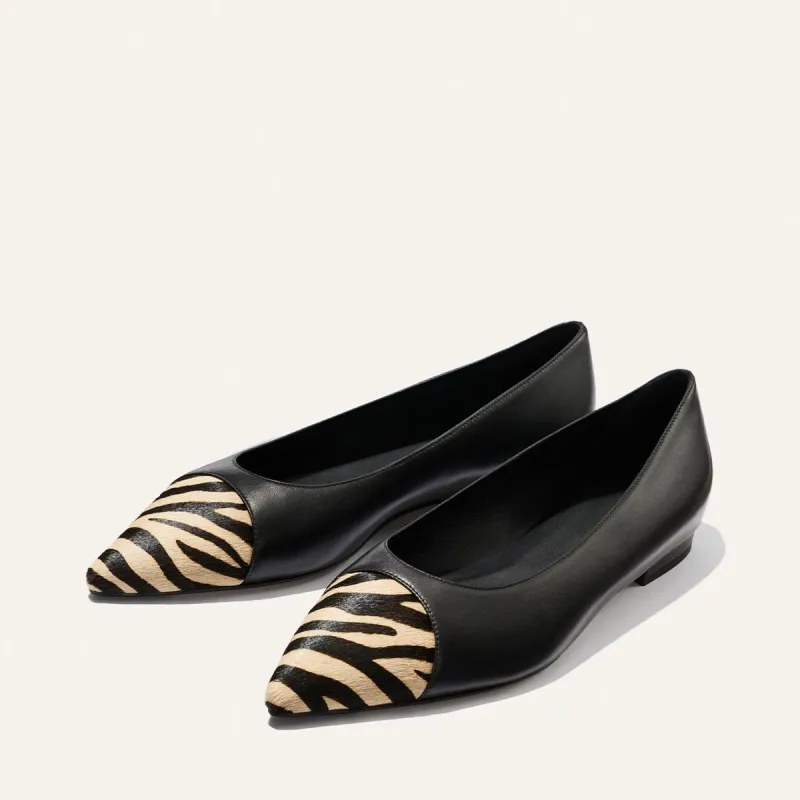 The Alba - Black Nappa and Zebra Haircalf made by Margaux