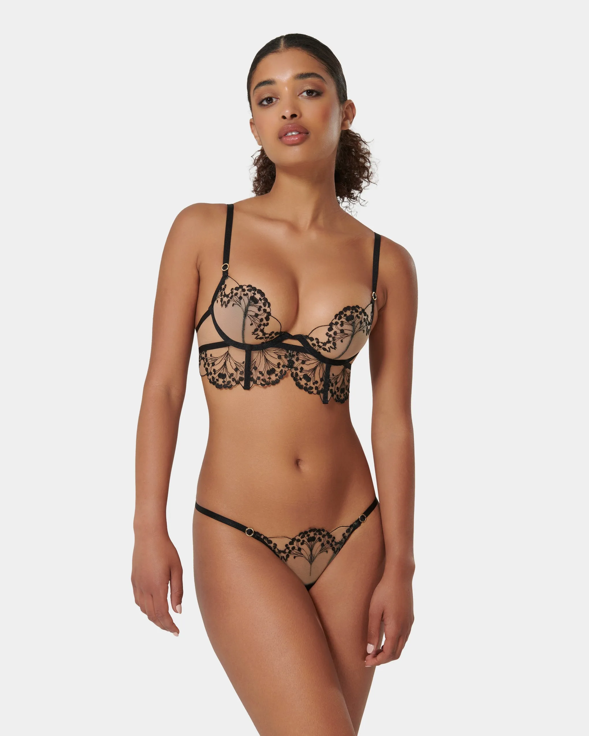 Marisa Embroidered Sheer Bra Black sold by Bluebella product image thumbnail 2