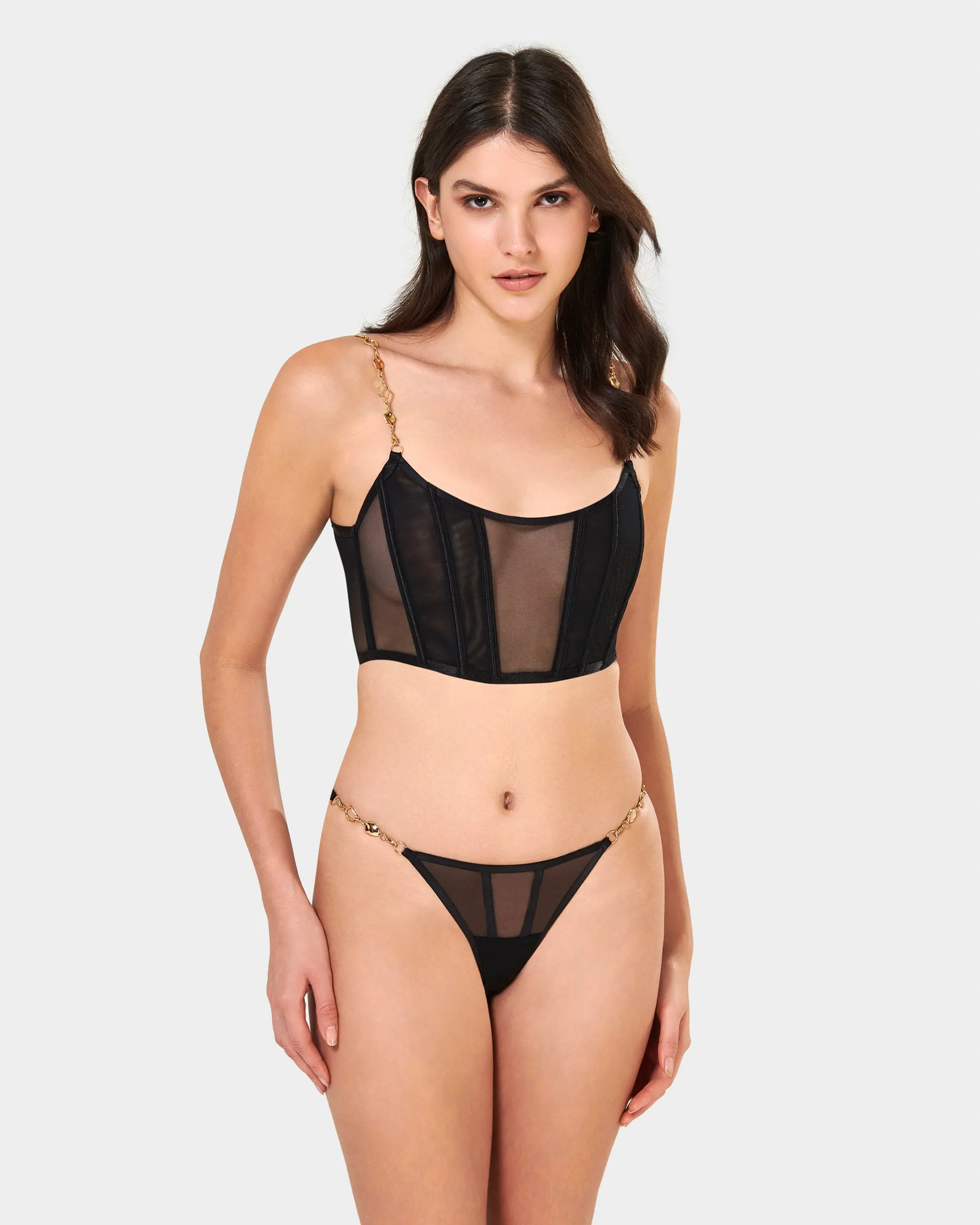 Emery Soft Bustier Black/Gold sold by Bluebella product image thumbnail 2