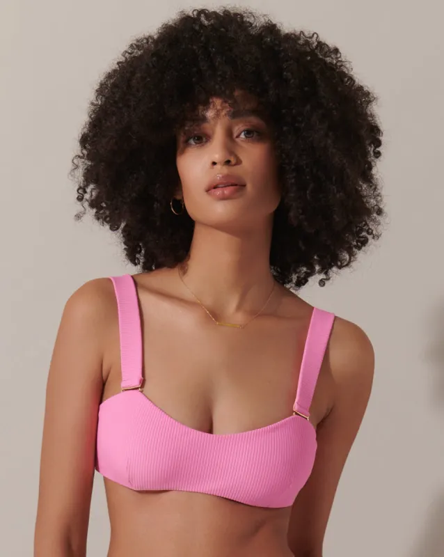 Lucerne Bandeau Bikini Top Pink sold by Bluebella
