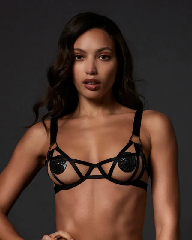 Salma Open Bra Black sold by Bluebella